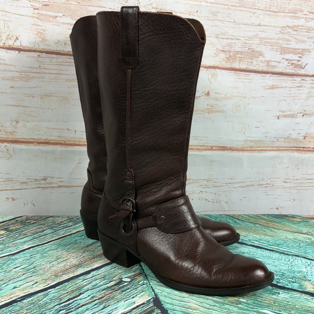 SH97 - Born Crown Tall Leather Boots Women’s 8 - Picture 4 of 8